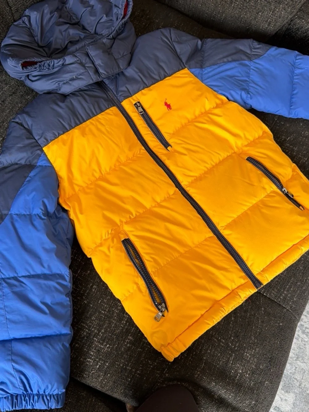 Polo by Ralph Lauren Yellow & Blue Puffer Jacket
